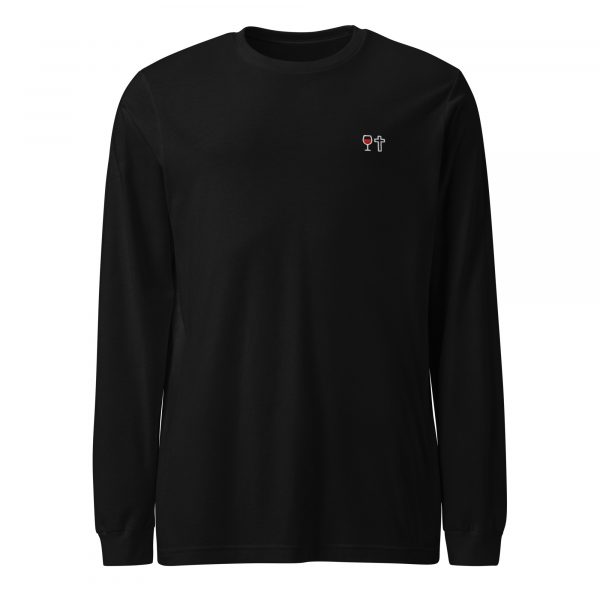 T-shirt Unisexe à Manches Longues - VIN DIEU - VIN ROUGE