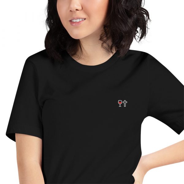 T-shirt unisexe VIN DIEU - ROUGE – Image 4
